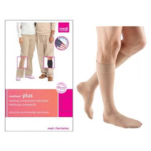 Mediven Plus Calf with Silicone Band, 20-30, Closed, Beige, Size 5
