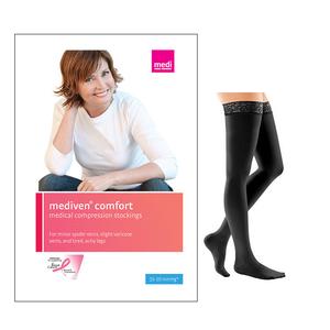 Mediven Comfort Thigh-High with Silicone Band, 20-30, Closed, Black, Size 2