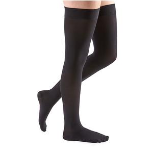 Comfort Thigh-High with Silicone Top Band, 20-30, Closed, Ebony, Size 6