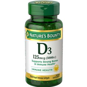 Nature's Bounty Vitamin D, 5000IU, 150 ct