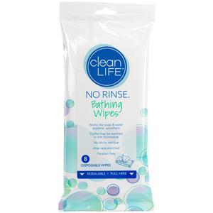 No-Rinse Bathing Wipes 8" x 8"