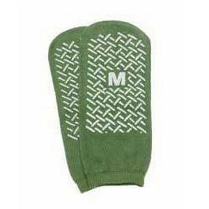 Single Tread Patient Safety Footwear with Terrycloth Exterior, 2X-Large, Green