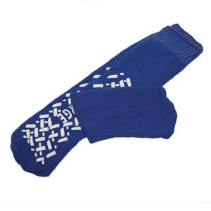 Single Tread Patient Safety Footwear with Terrycloth Interior, Medium, Blue