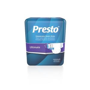 Presto Ultimate Stretch Incontinence Brief, Medium - Regular, 16 Pack - 32" - 54"