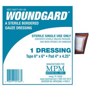 WoundGard Bordered Gauze 6" X 6", Sterile