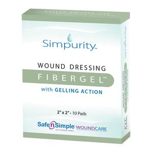Simpurity Fibergel Pad Wound Dressing, 2" x 2"