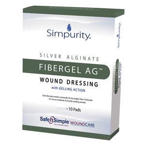Simpurity Fibergel AG Wound Dressing, 2" x 2"