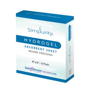 Simpurity Hydrogel Wound Dressing, 4" x 5"
