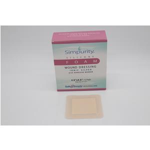 Simpurity Silver Silicone Foam with Border, 4.6" x 4.6", Pad Size 3" x 3"