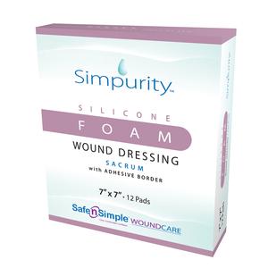 Simpurity Sacrum Foam with Silicone Adhesive Border, 7" x 7"