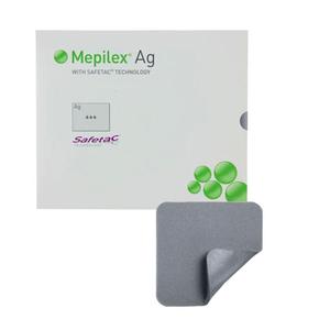 Mepilex Ag 4" x 5" Antimicrobial Foam Dressing, Silver, Sterile, 5 pcs/box