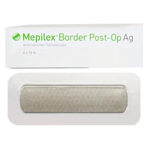 Mepilex Border Post Op Ag Foam Dressing, 4" x 14"