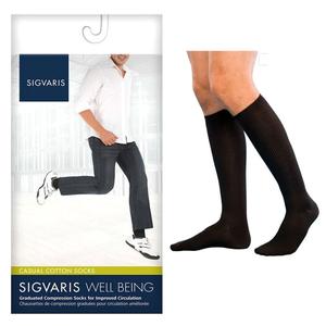 186C Casual Cotton Calf, 15-20mmHg, Men's, Size C, Black