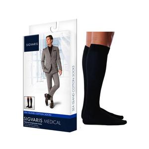 222C Style Sea Island Cotton Calf, 20-30mmHg, Men's, X-Large, Long, Black