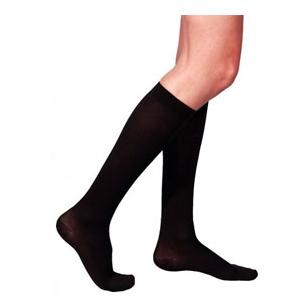 232C Essential Cotton Calf with Grip-Top, 20-30mmHg, Women's, Medium, Long, Black