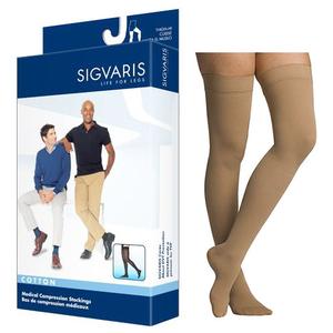 232N Essential Cotton Thigh, 20-30mmHg, Men's, Large, Long, Crispa