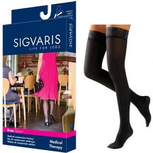 783N Style Sheer Thigh, 30-40mmHg, Women's, Medium, Long, Black