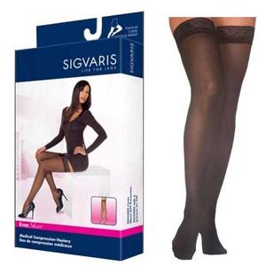 783N Style Sheer Thigh, 30-40mmHg, Women's, Medium, Short, Black