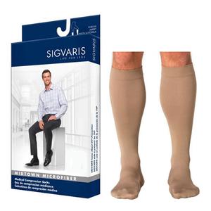 822C Style Microfiber Calf with Grip-Top, 20-30mmHg, Men's, X-Large, Long, Tan/Khaki