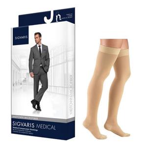 822N Style Microfiber Thigh, 20-30mmHg, Men's, Medium, Long, Tan/Khaki