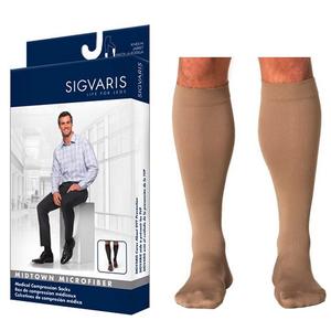 823C Style Microfiber Calf with Grip-Top, 30-40mmHg, Men's, Large, Long, Tan/Khaki