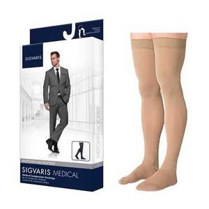 823N Style Microfiber Thigh, 30-40mmHg, Men's, Large, Short, Tan/Khaki