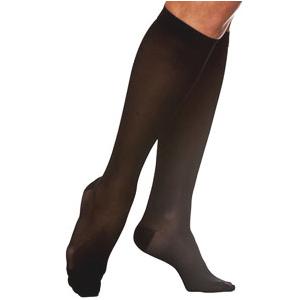841C Style Soft Opaque Calf, 15-20mmHg, Women's, Large, Long, Black