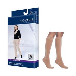 841C Style Soft Opaque Calf, 15-20mmHg, Women's, Medium, Long, Nude