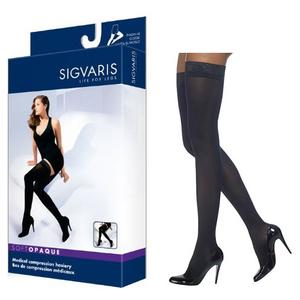 842N Style Soft Opaque Thigh, 20-30mmHg, Women's, Large, Long, Black
