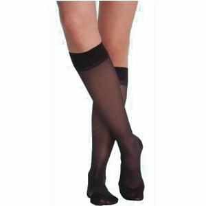 862C Essential Opaque Calf, 20-30mmHg, Women's, Medium, Long, Black