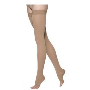 862N Essential Opaque Thigh, 20-30mmHg, Open Toe, Large, Long, Crispa