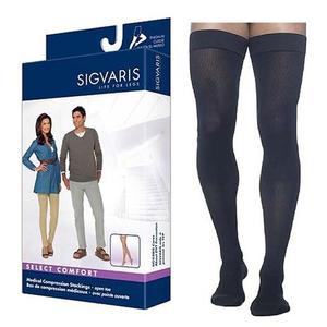 862N Essential Opaque Thigh, 20-30mmHg, Women's, Small, Long, Black