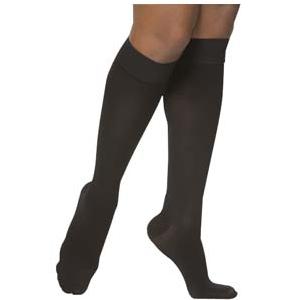 863C Essential Opaque Calf, 30-40mmHg, Women's, X-Large, Long, Black