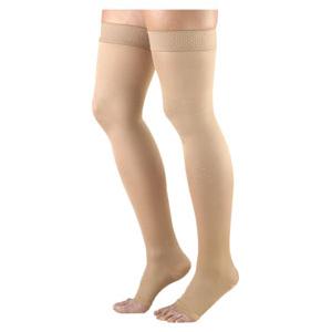 863N Essential Opaque Thigh, 30-40mmHg, Open Toe, Small, Long, Crispa