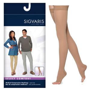 863N Essential Opaque Thigh, 30-40mmHg, Open Toe, Small, Short, Crispa