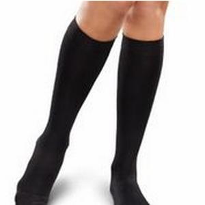 Ease by Therafirm Women's Opaque Knee-High Support Socks, 20-30 mmHg, Closed Toe, Black, Large Short
