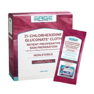 2% Chlorhexidine Gluconate Cloth, 7.5" x 7.5"