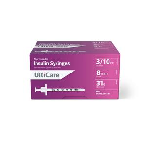 Short Needle Insulin Syringe 31G x 5/16", 3/10 mL (100 count)
