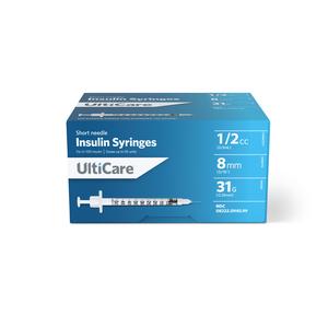 Short Needle Insulin Syringe 31G x 5/16", 1/2 mL (100 count)