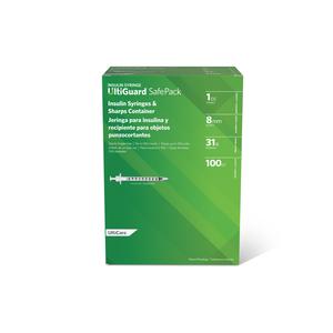 U-100 Ultiguard Safe Pack Mail-Back Insulin Syringes, 1 cc, 31G x 5/16" (100 count)