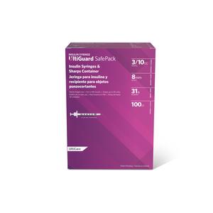 U-100 Ultiguard Safe Pack Mail-Back Insulin Syringes, 3/10 cc, 31G x 5/16" (100 count)