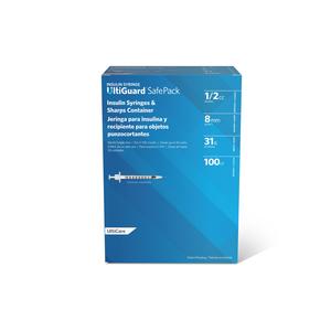 U-100 Ultiguard Safe Pack Mail-Back Insulin Syringes, 1/2 cc, 31G x 5/16" (100 count)