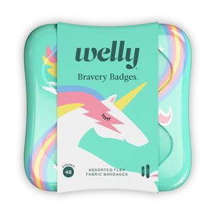 Welly Health Assorted Kids Rainbow Flex Fabric Bandages, 48 ct