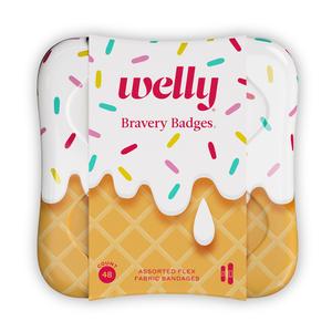 Welly Health Ice Cream Adhesive Bandages, 48 ct