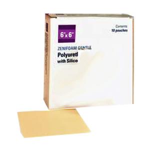 ZeniFoam Gentle Polyurethane Foam Dressing with Silicone Adhesive, 6" x 6"